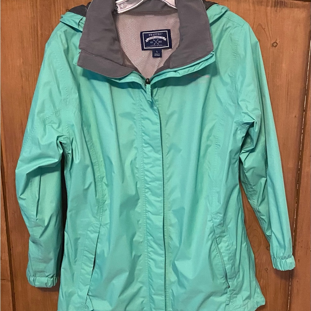 Lauren James Co. Preptec Hooded Rain Jacket Womens sz L